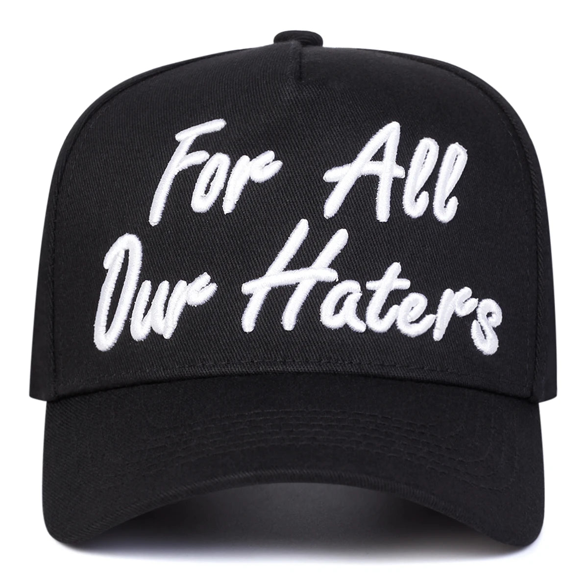 Czapki z daszkiem unisex z haftem „FOR ALL OUR HATERS” – wiosna, jesień, na świeżym powietrzu, regulowane, codzienne, chroniące przed słońcem, czapki sportowe