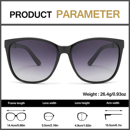KROKODIL Polarized Sunglasses for Women Fashion Square Sunglasses Unisex Frame UV400 Protection With Boxes Set