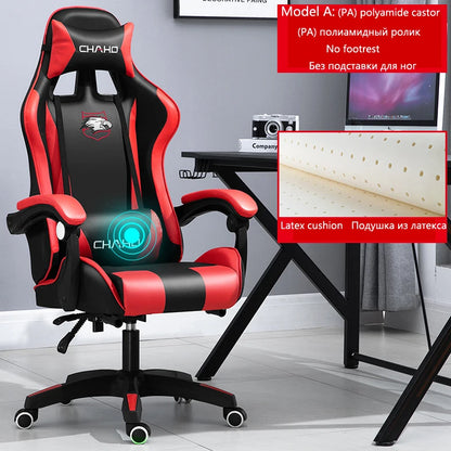 Ergonomic PU Leather Gaming Chair with Adjustable Height, Reclining Computer Chair, Swivel Office Chair for Home Office, Gaming & Study
