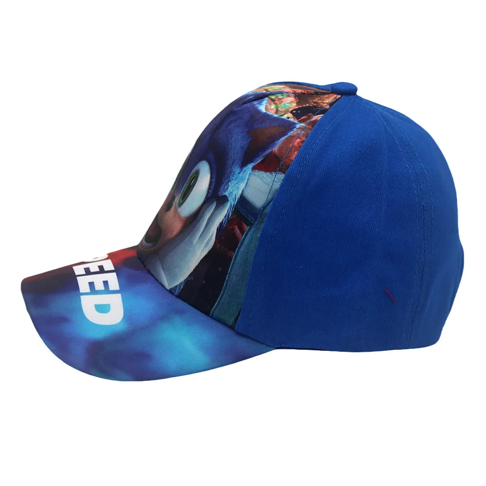 Najnowsza regulowana czapka baseballowa dla dzieci Sonic Print 48–54 cm z motywem anime Tails i Knuckles, czapka przeciwsłoneczna z motywem cienia, niebieski jeż, czapka dla niemowląt na świeżym powietrzu, prezent