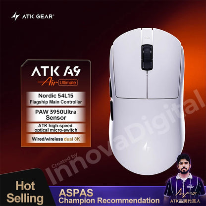 ATK Dragonfly A9 Ultimate Wireless Gaming Mouse A9 Air PAW3950 Ultra Lightweight Ergonomic E-sports Gamer FPS Mice CSGO A9 Ultra