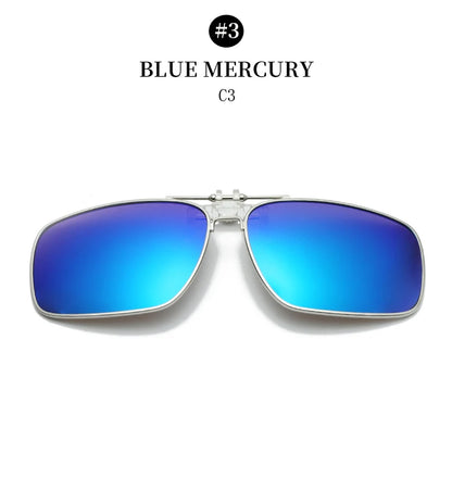 REXXAR Mens Metal Clip on Sunglasses Polarized Eyeglasses UV400 Women Square Night Vision Driving Sun Glasses