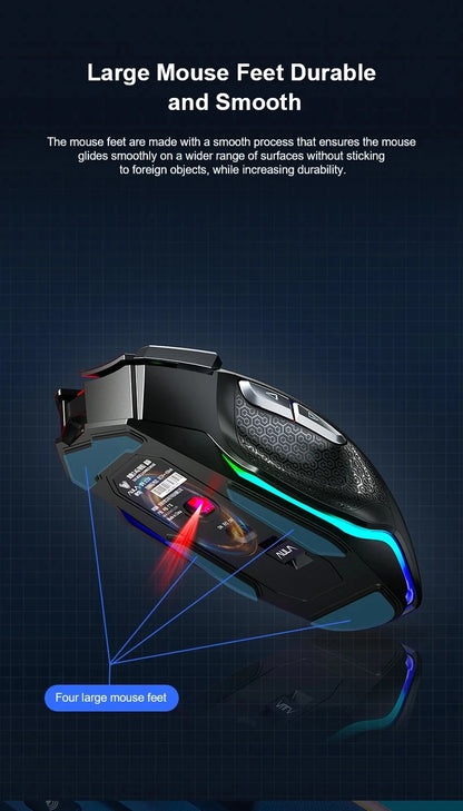 AULA SC550 bežični gaming miš, dvostruki način rada, punjivi svjetleći mehanički gaming miš za stolno/prijenosno računalo, e-sports USB miš