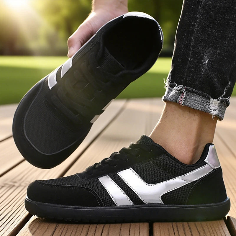 Pánské tenisky s širokou špičkou Barefoot Shoes, minimalistické, prodyšné a pohodlné boty na venkovní chůzi, sportovní ležérní modré boty 2025