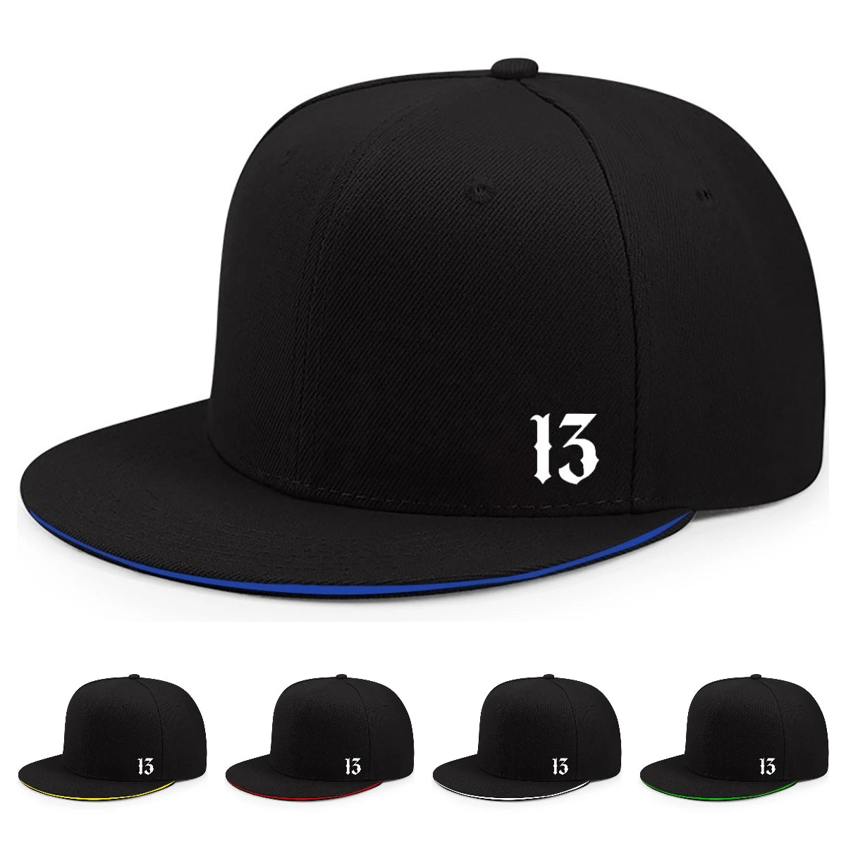 Both Men's And Women's Printed Digital 13 Breathable Flat Brim Hat Suitable For All Seasons Fashionable Versatile Baseball Cap
