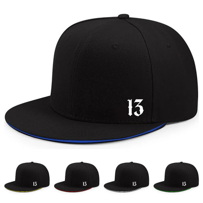 Both Men's And Women's Printed Digital 13 Breathable Flat Brim Hat Suitable For All Seasons Fashionable Versatile Baseball Cap