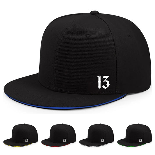 Both Men's And Women's Printed Digital 13 Breathable Flat Brim Hat Suitable For All Seasons Fashionable Versatile Baseball Cap