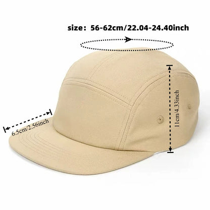 Summer Cotton 5 Panel Big Size Baseball Caps Oversize 62cm Flat Top Sports Snapback Cap Hip Hop Skateboard Hat Custom Wholesale