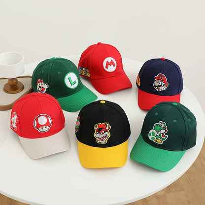 New Super Mushroom Peach Baseball Cap Creative High Color Cartoon Printed Boys and Girls anime merchandise Trendy birthday gifts