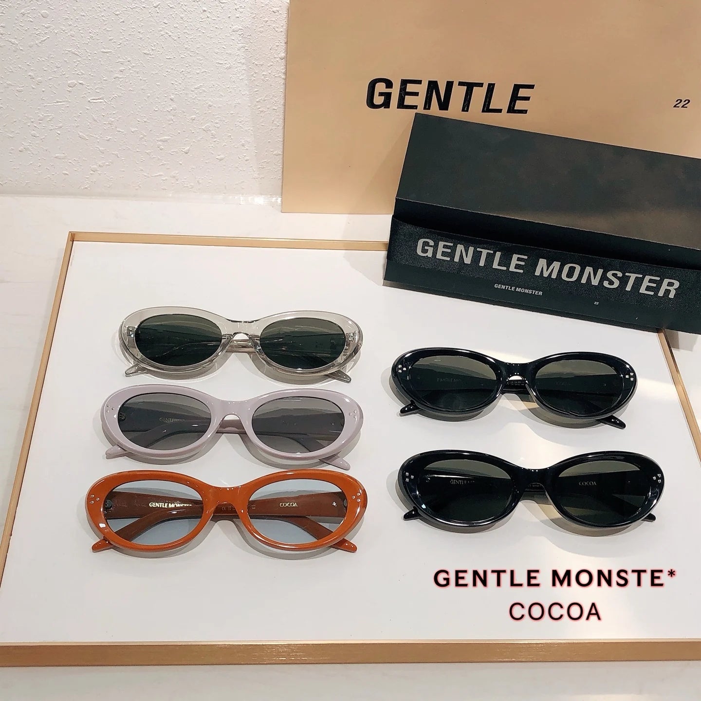 GENTLE MONSTER COCOA Luxury Leisure Men Sunglasses Trendy Acetate Frame Uv400 Classical Vintage Women Eyeglasses Random Case