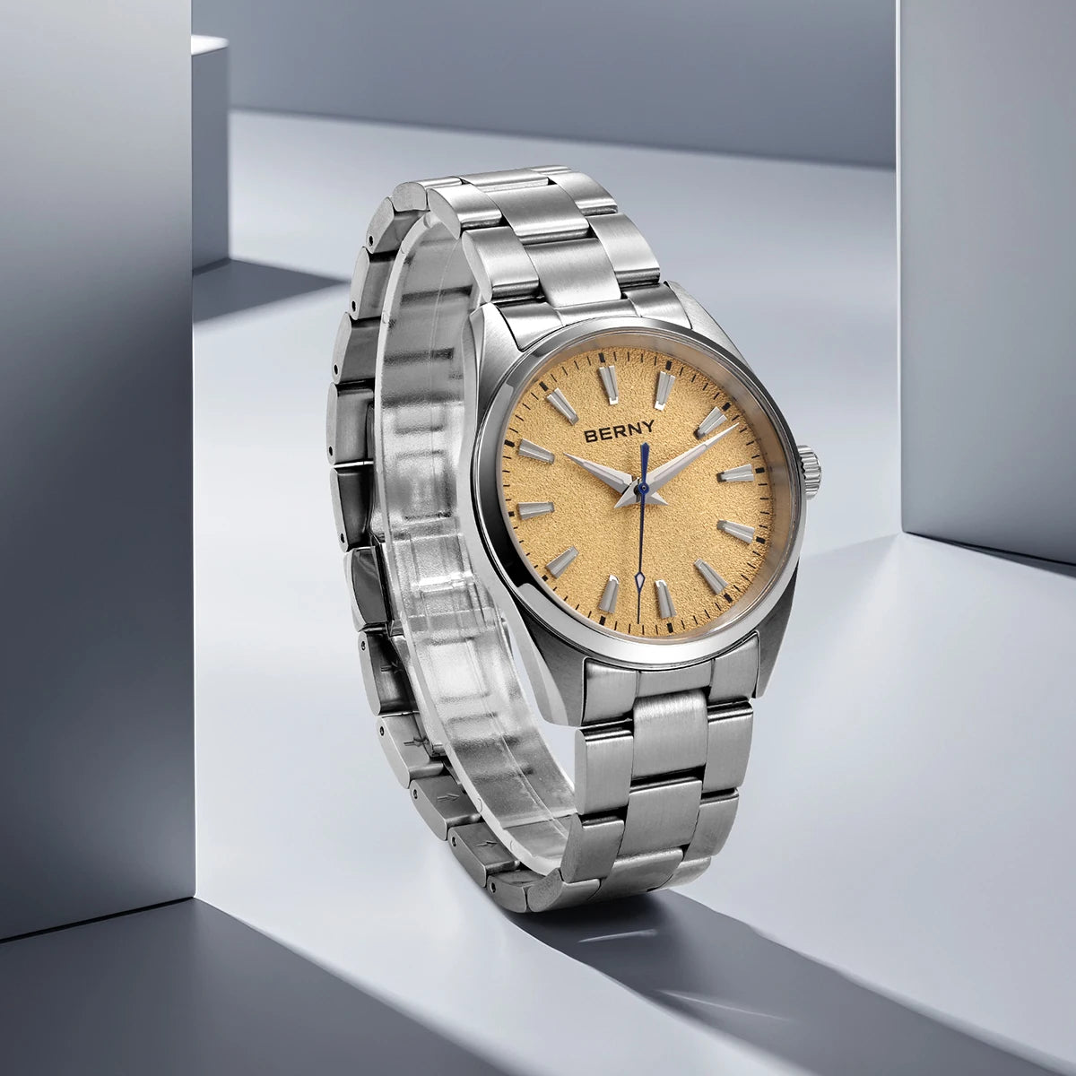BERNY Men's Watch Luminous AR Sapphire 10ATM Classic  Dress Business Quart Watches for Men Fashion Casual Wristwatch