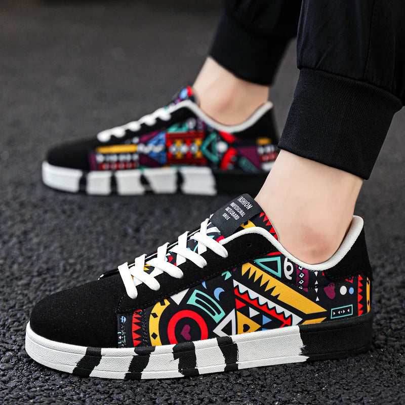 YRZL Skateboard Shoes Men Canvas Sneakers Casual Breathable Walking Shoes Lightweight Flat Shoes for Men Street Trend Sport Shoe