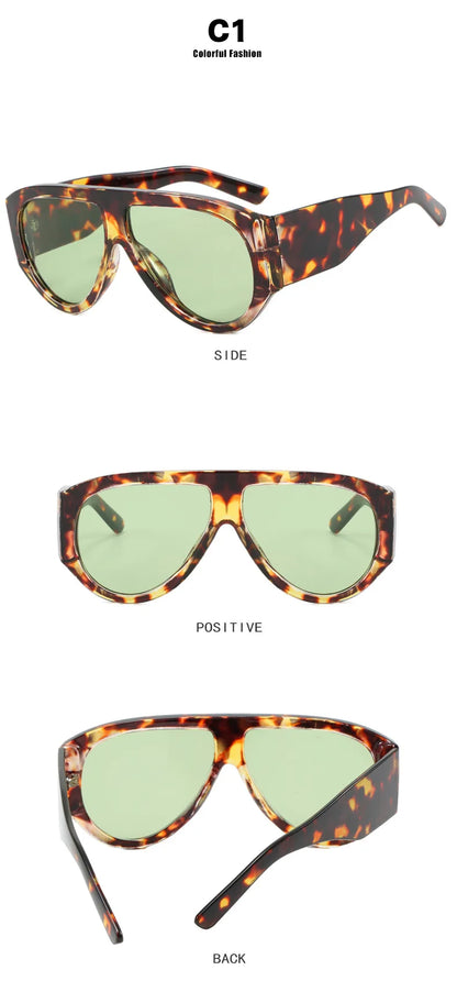 Luxury Pilot Oversized Sunglasses Women Brand Designer Big Frame Gradient Sun Glasses Fashion Goggle Shades Oculos De Sol