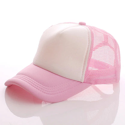 Candy Color Sublimation Blank Baseball Hats Travel Trucker Plain Mesh Sports Outdoor Snapback Cap for Men Boys Women Girls