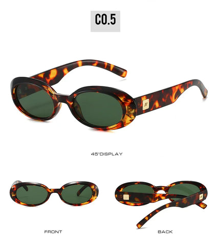Classic Oval Sunglasses Women Men New Thick Frame Party Sunglasses Hip Hop Cool Luxury Designer Brand Eyeglasses UV400 Eyewear