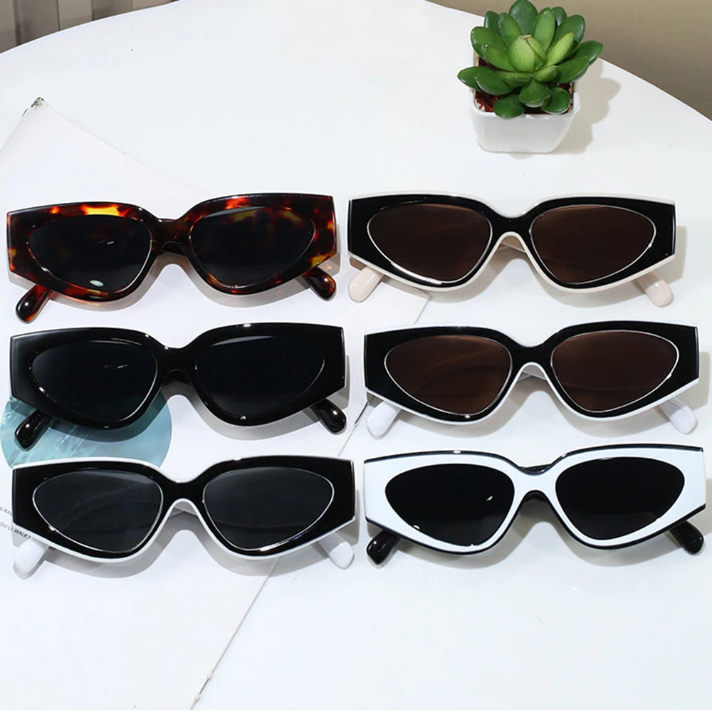 Steampunk Cat Eye Sunglasses Women Men Black-white Frames Trendy Sun Glasses Fashion Retro Vintage Accessories Shades Eyewear