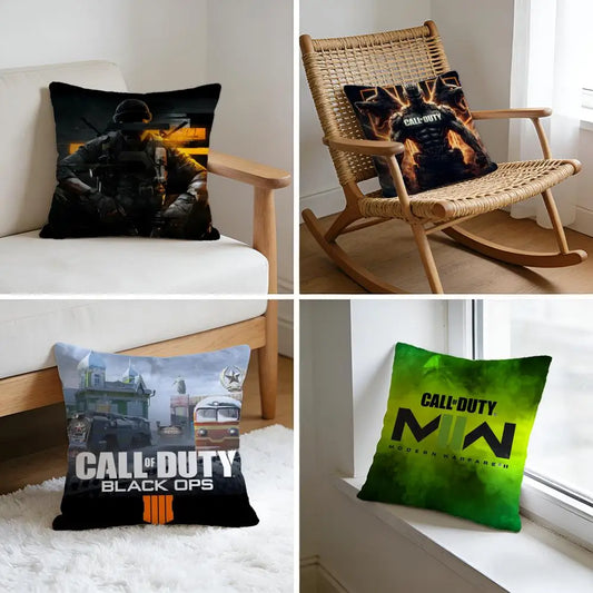 Cushion Cover Washed Linen Soft Breathable Decorative Case for Sofa Home Pillow cover Game C-Call of D-Duty Black Ops