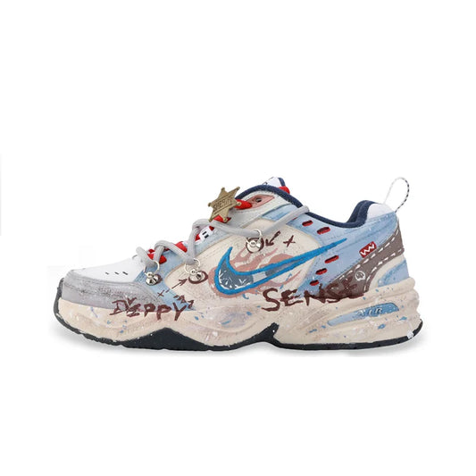 Specialfremstillede sneakers Nike Air Monarch 4 Drippy Officer Bunny American Retro Eksklusive håndmalede lave unisex-løbesko