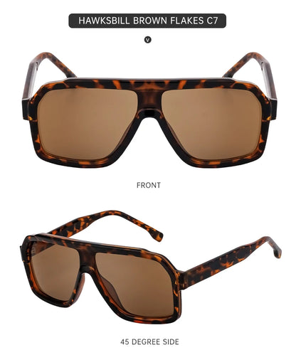 Classic Oversized Square Sunglasses Men 2026 Luxury Brand Trendy Metal Big Frame Goggles Eyewear Stylish Sun Glasses For Ladies