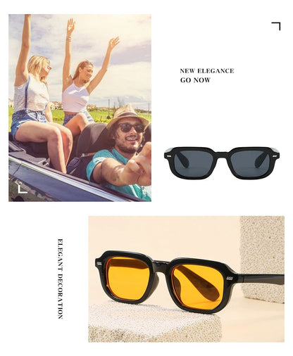 2pcs Fashion Small Square Women Luxury Brand Sunglasses Retro Designer Men Trending Multi Color Sun Glasses Shades UV400