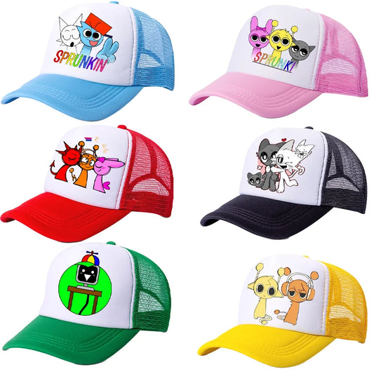Sprunkis Baseball Caps Boys Casuals Hats Game Figure Printed Women Man Sports Sun Hat Adjustable Peaked Cap Bonnets Girls Gifts