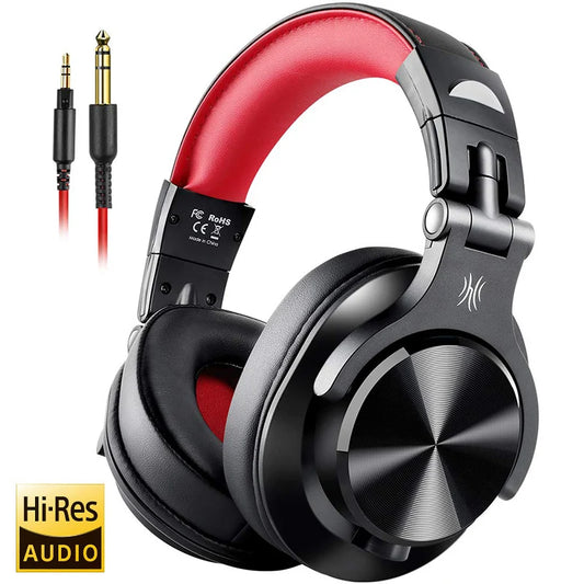 OneOdio Wired Over-Ear DJ Studio Headphones with Microphone – 40mm Driver Mixing & Monitoring Headset for Gaming & Recording