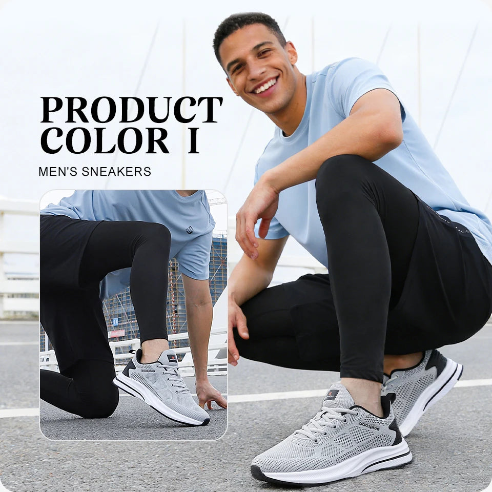 Chaussures de course Baasploa pour homme : nouvelles baskets décontractées légères en mesh, de créateur, respirantes, à lacets, pour le sport et la marche en extérieur