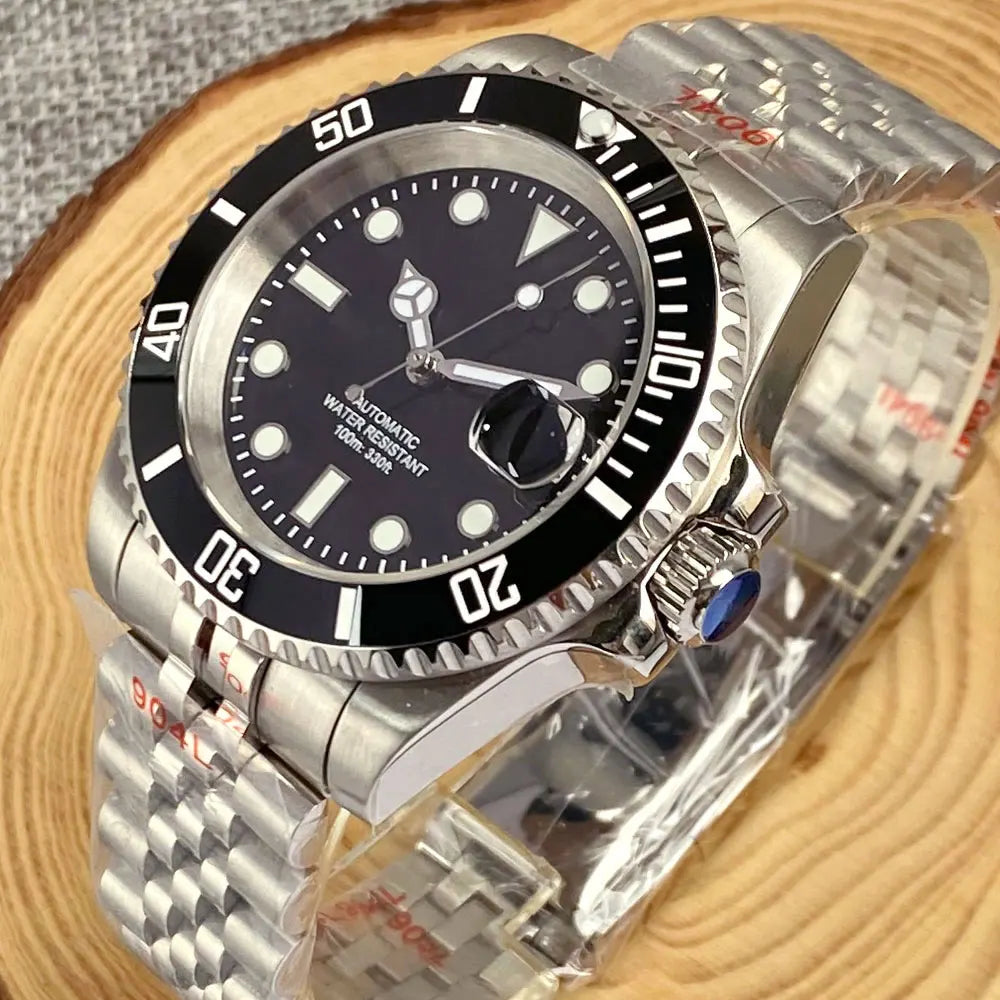 Reloj automático para hombre Miyota8215 resistente al agua 200m, reloj de buceo 40mm, movimiento mecánico, luminoso, correa Jubilee y hebilla Glide Lock