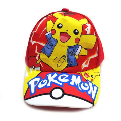 Pokemon Go Anime Figure Pikachu Polyester Baseball Cap Print Cartoon Peaked Cap Children's Dress Up Decoration Birthday Gifts