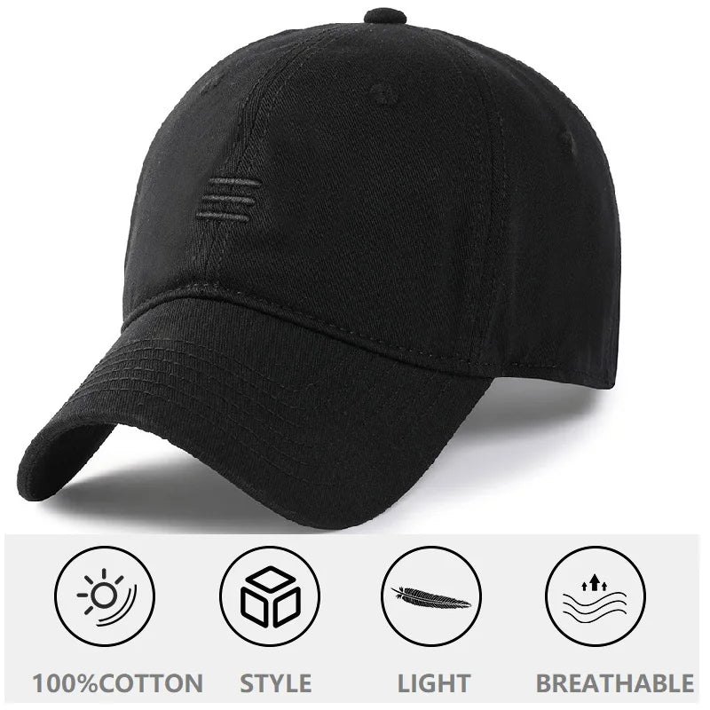 Big Head Plus Size Baseball Cap 100% Cotton Fits Men Women Adjustable Dad Hat Oversize 58-60cm 61-65cm