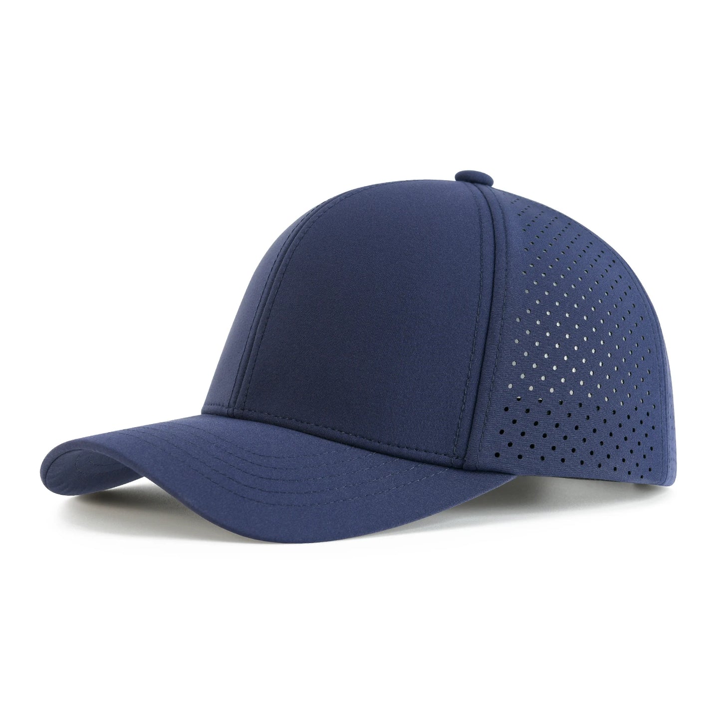 VOBOOM Men Quick Dry Baseball Cap Laser Cut Mesh Ball Curved Brim Snapback Hat Outdoor Running Travel Black Hat