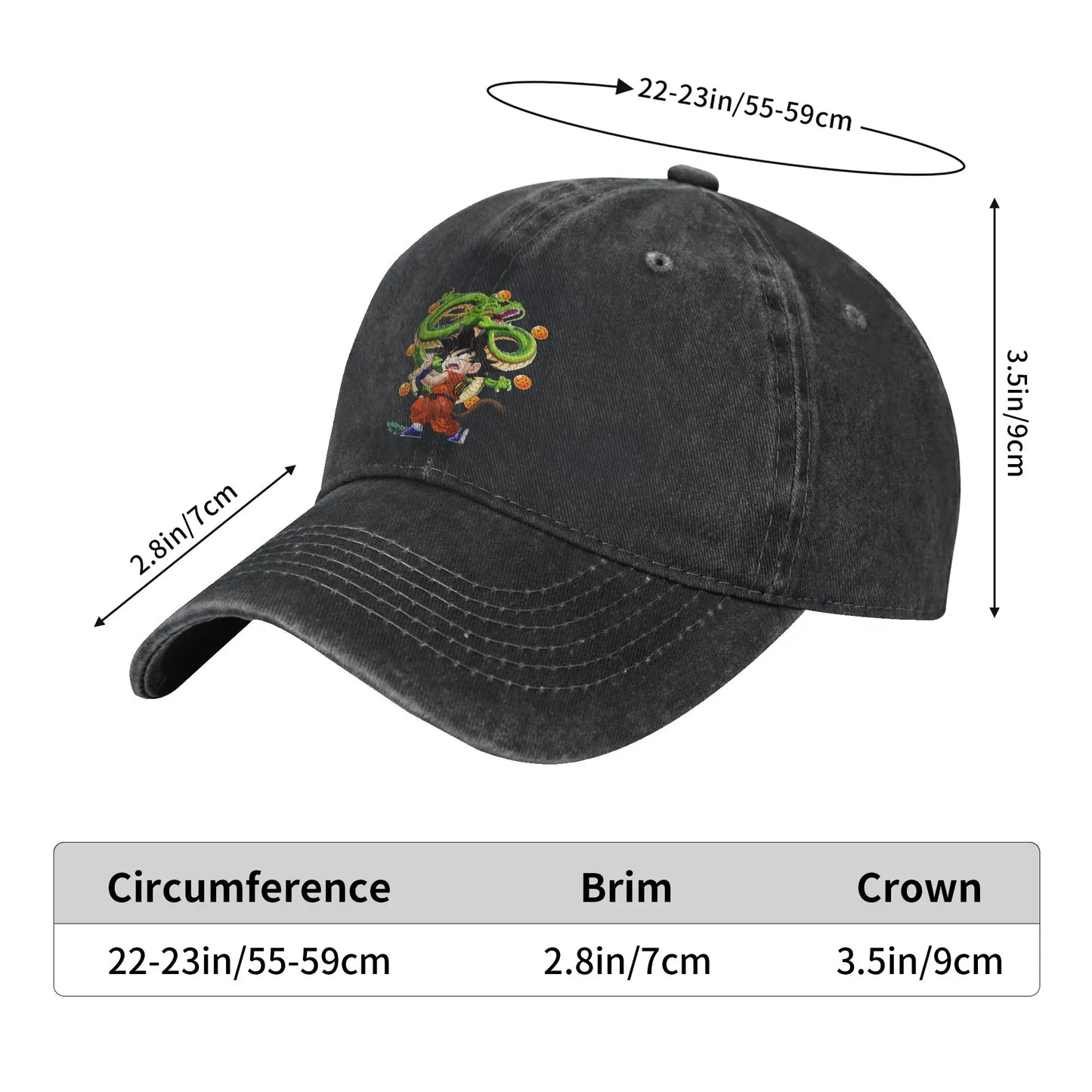 Retro Kamehameha Kid Goku Anime Baseball Caps Unisex Distressed Cotton Headwear Dragon Ball Outdoor Workouts Gift Hats Cap