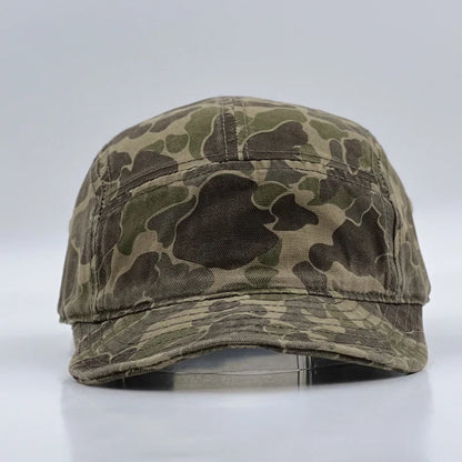 American Retro Camouflage 5-Panel Baseball Cap Female Functional Wind Korean Wide-brimmed Sports Fashion Hip-hop Couple Cap