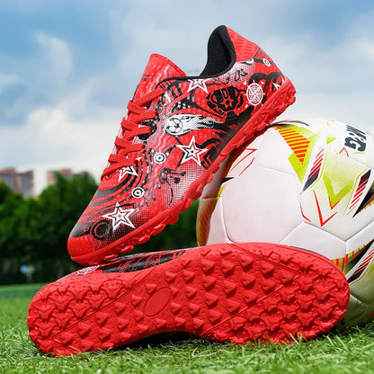 Chaussures de football pour étudiants, chaussures de sport, terrain de société, chaussures de football pour garçons, futsal, baskets rapides d'intérieur, crampons originaux pour la cheville, chaussures de football