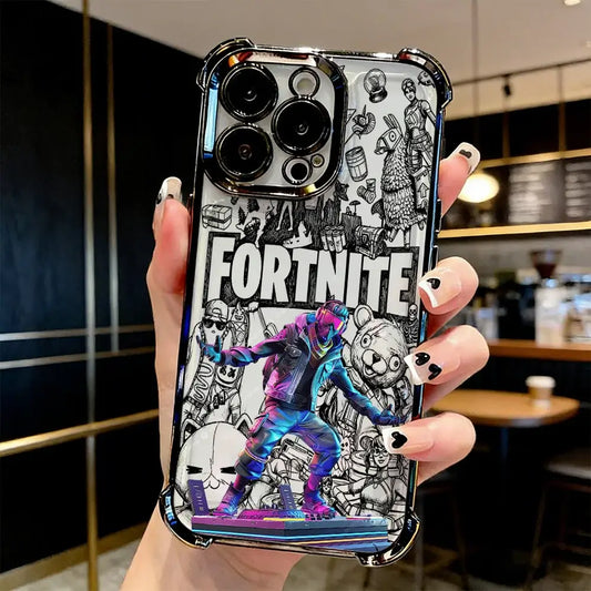 Suosittu FortniteS-peliteemainen pinnoitettu puhelinkuori iPhone 17 17e 16e 16 15 14 13 12 11 Pro Max X XR XSMax 7 8 Mini Air Plus -malleille, iskunkestävä