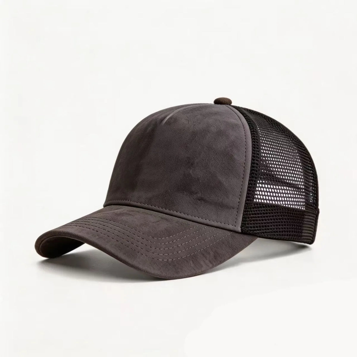 Sommer-Baseballkappe aus Netzstoff für Damen und Herren, einfarbige Wildlederkappe mit Aufnäher, Snapback-Kappe, lässige, atmungsaktive Unisex-Kappe im Street- und Hip-Hop-Stil, Trucker-Kappen