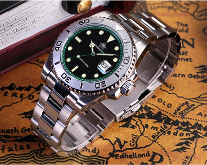 ADDIESDIVE Luxury Men's Diver Steel Watch 200m Waterproof Ceramic Bezel Analog Watch BGW9 Luminous Business Quartz Watch AD2040