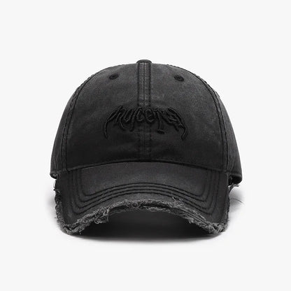 Cappellino da baseball da uomo con ricamo tridimensionale a lettere, parte superiore morbida e bordi grezzi. Modello versatile in stile europeo e americano, regolabile.