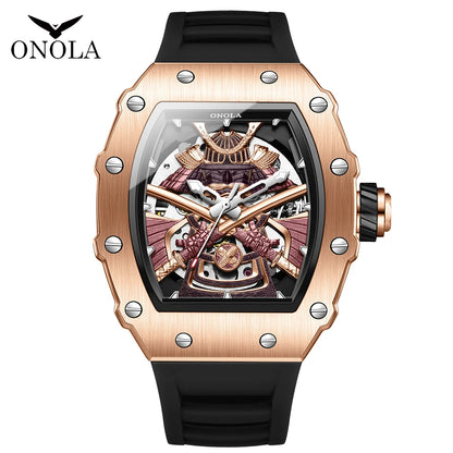 ONOLA Luxury Men Automatic Mechanical Watch Waterproof Watch Luminous Barrel Shape Military Sports Wristwatch Relogios Masculino