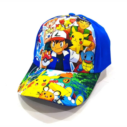 Pokemon Go Anime Figure Pikachu Polyester Baseball Cap Print Cartoon Peaked Cap Children's Dress Up Decoration Birthday Gifts