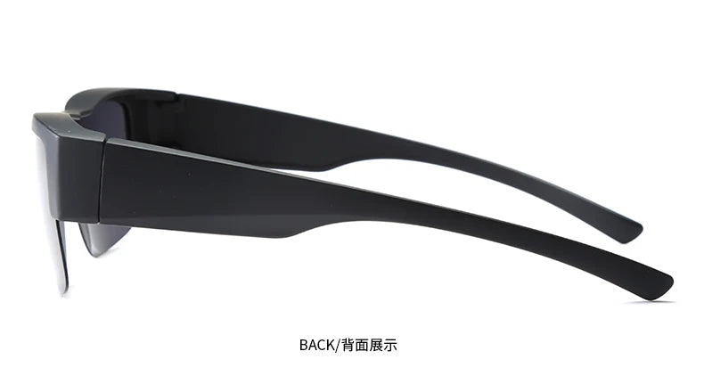 Men For Polarized Sunglasses Myopia Wear Over Prescription Glasses Photochromic Black Lens Half Frame Glasses Vintage Eyewear