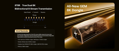 ATK Blazing Sky X1 V2-serien trådlös mus med dubbla lägen Paw 3950ultra 8k återrapporteringsfrekvens anpassad ergonomi e-sport gaming kontorsmus