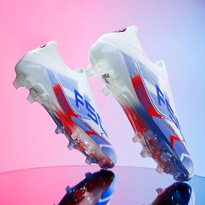 Nouvelles chaussures de football pour hommes, crampons mi-montants de haute qualité, légères, antidérapantes, pour l'extérieur et l'entraînement sur gazon, modèle très vendu