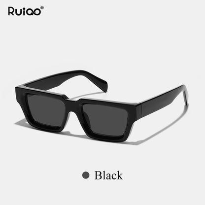 Ruiao 2026 fashion black small rectangular thick frame sunglasses for men and women rectangular summer wear shades