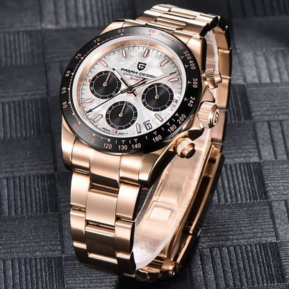 PAGANI DESIGN – Nouvelle montre pour homme, modèle de luxe à quartz en or rose, chronographe sportif étanche jusqu'à 100 m