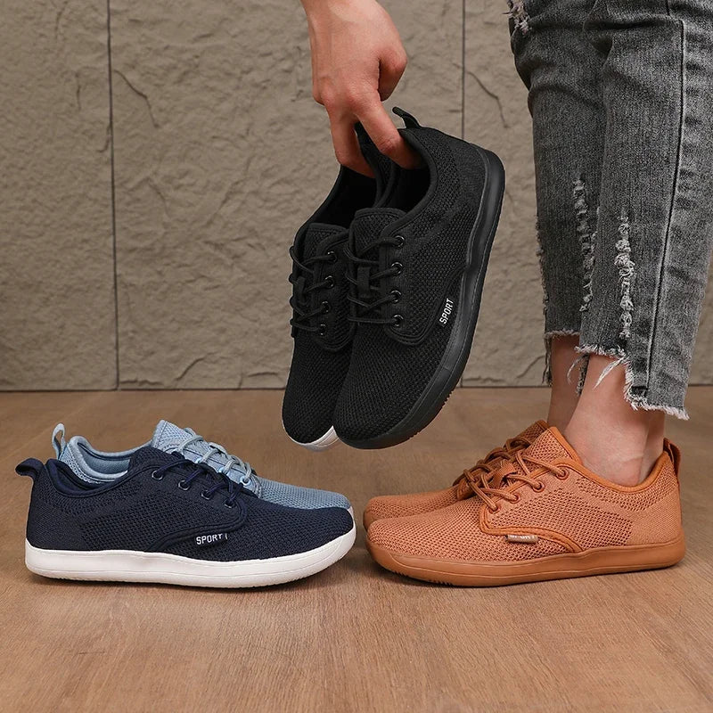 Atmungsaktive Sommer-Flachschuhe für Damen, leichte Mesh-Schuhe, bequeme Wanderschuhe, Herren-Schuhe für breite Füße, weiche Sohle, Freizeitkleidung, Barfuß