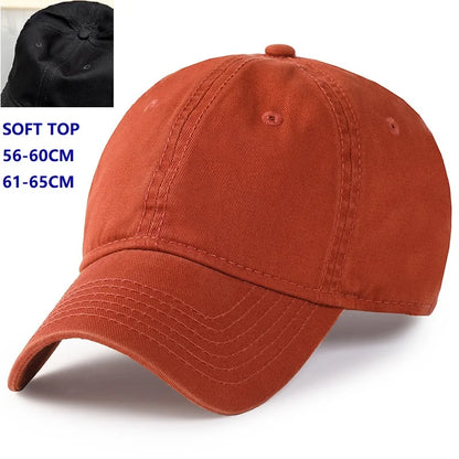 Herr och dam, oversize XXL 100% bomull, stor basebollkeps för stora huvuden 56-63cm(23.5"-25.5"), justerbar enfärgad dad cap