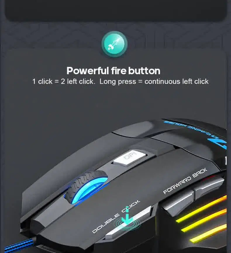 IMICE X7 Optical Gaming Mouse Adjustable DPI Ergonomic Anti Slip Design Colorful Luminuse Suitable for DesktopComputers Laptop