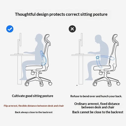 Ergonomic Office Chair Adjustable Lumbar Support Mesh High Back Swivel Computer Gaming Chair Reclining Armrest White Black