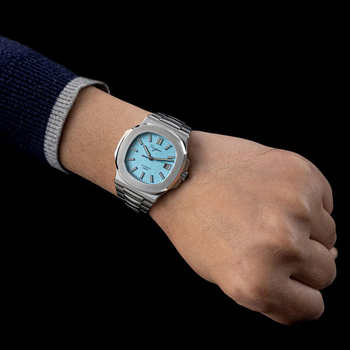 Reloj de hombre Sugess automático mecánico, movimiento Miyota 9015, esfera MOP, luminoso, resistente al agua 5bar, brazalete de lujo S466